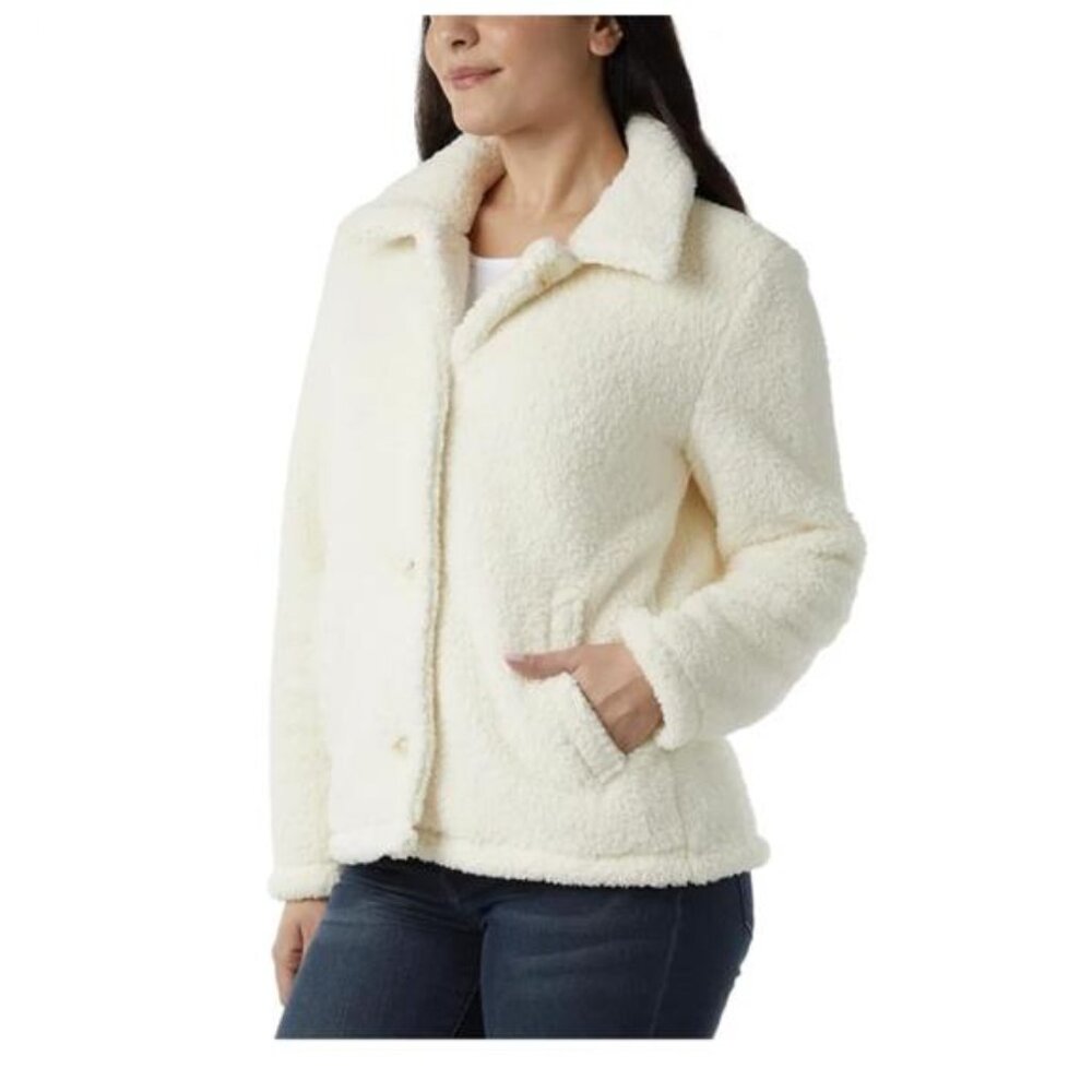 32 Degrees Heat Women's Cozy Fleece Button Front Jacket - Picture 2 of 3